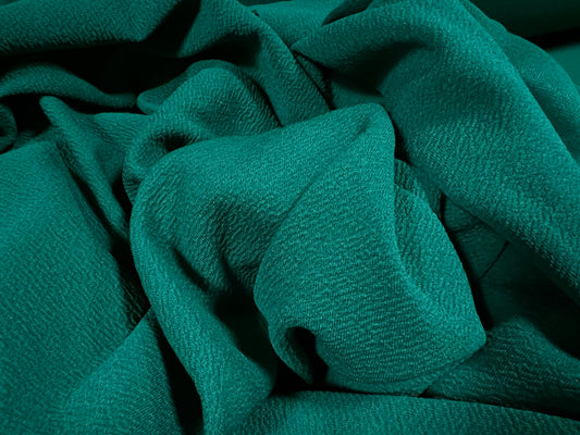 Liverpool textured scuba stretch spandex jersey fabric, per metre - plain - dark emerald green