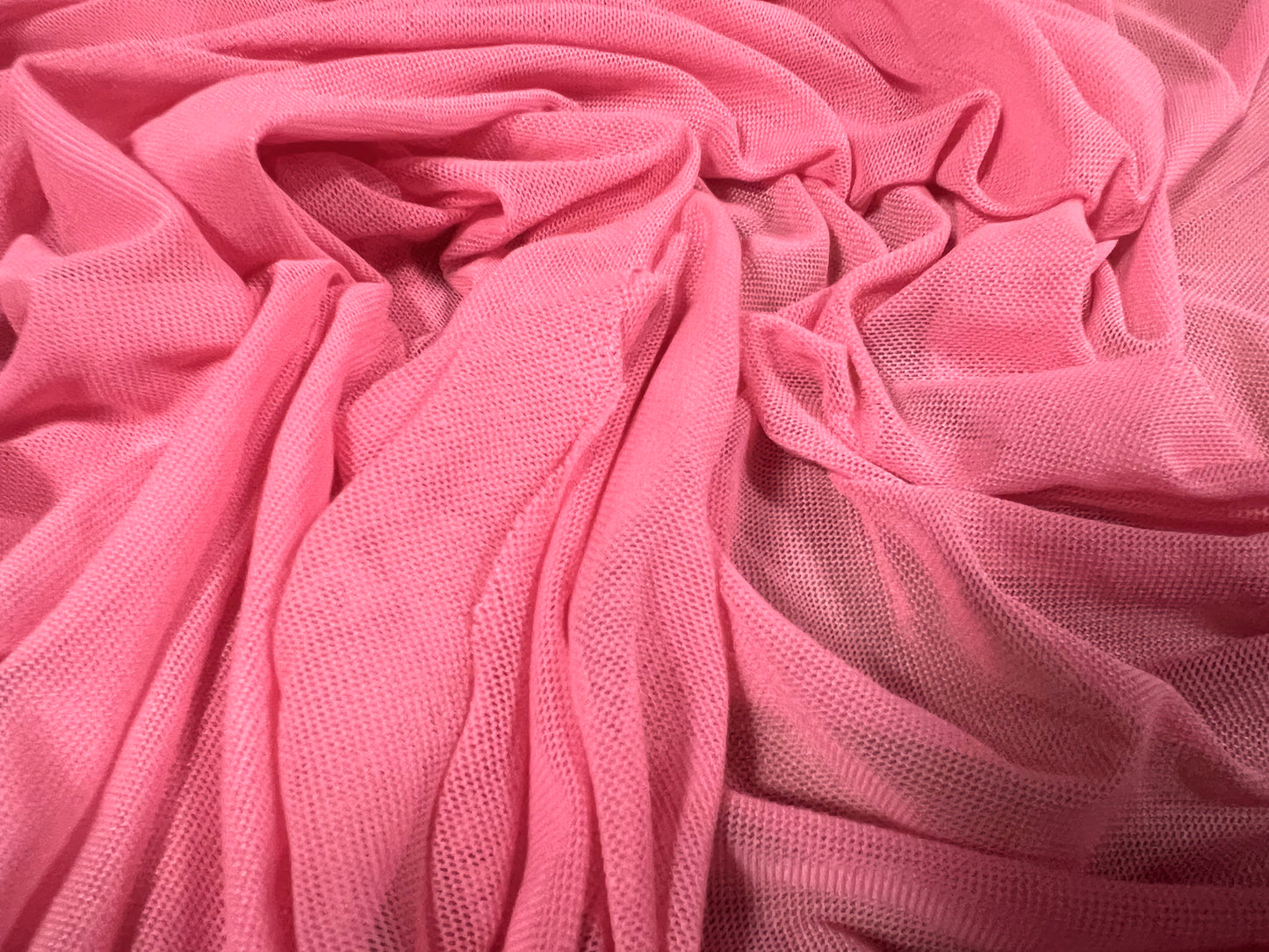 Power mesh net stretch spandex fabric, per metre - plain - bubblegum pink