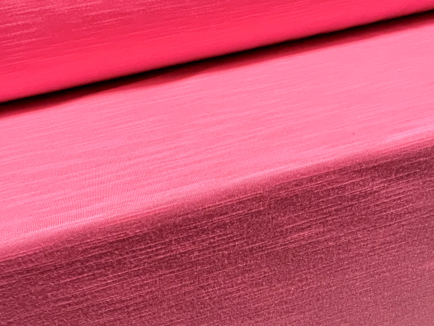 Soft handle single jersey fabric, per metre - slub - fluorescent pink