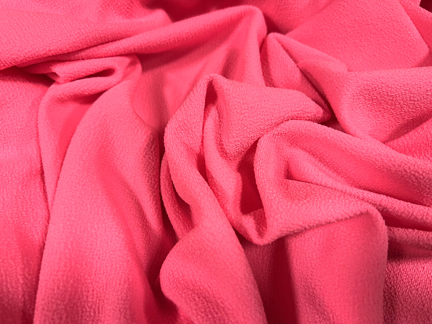 Double Jersey stretch spandex crepe fabric, per metre - plain - fluorescent pink