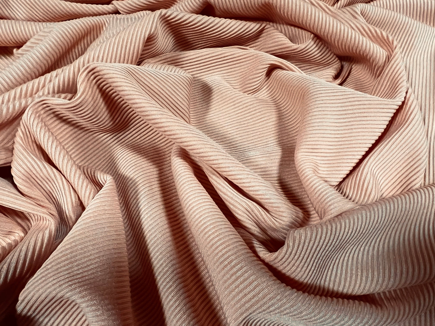 Fine ribbed spandex stretch jersey fabric, per metre - plain - nude