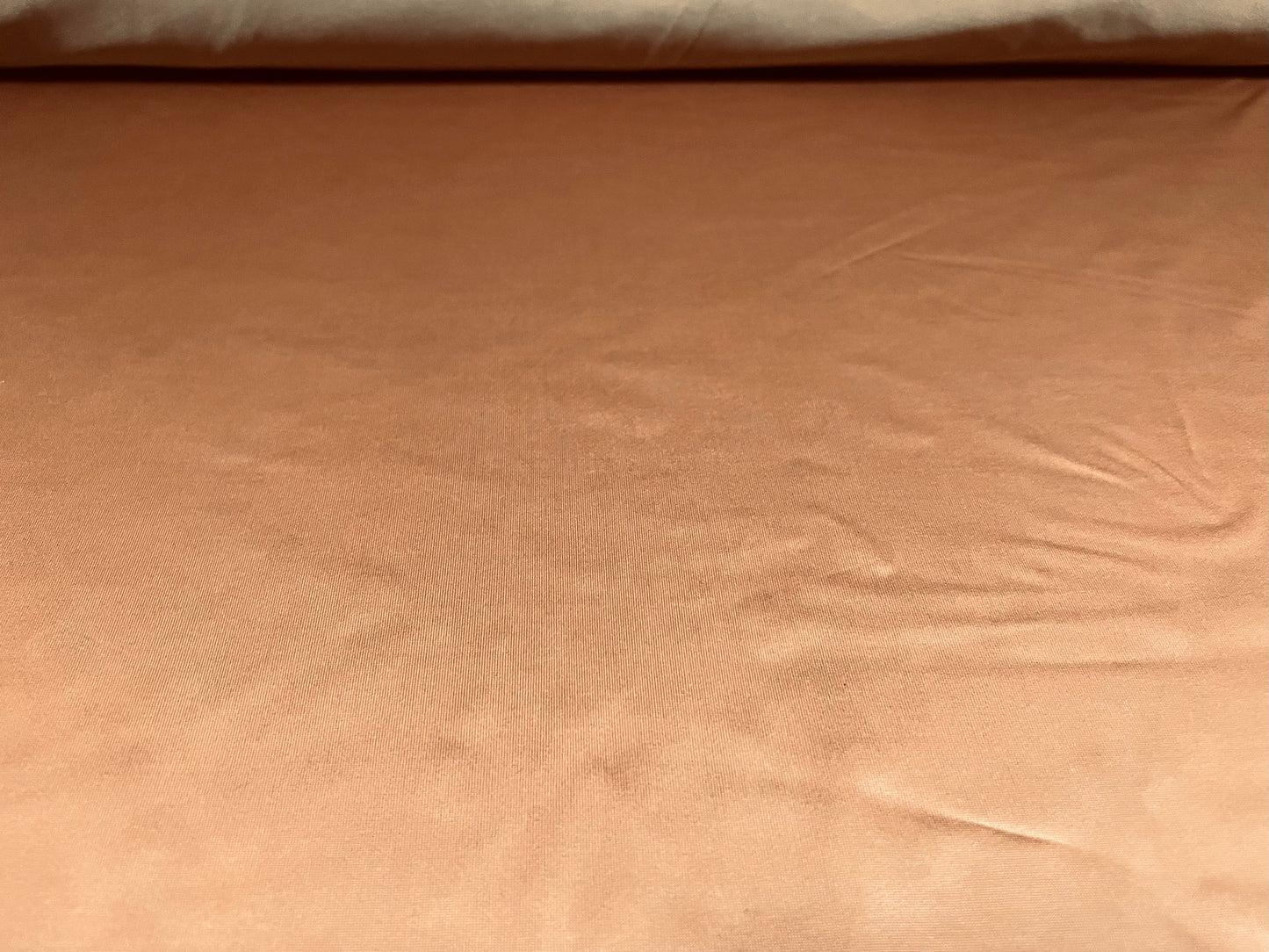 P.U. coated stretch spandex ciré jersey fabric, per metre - plain - hazelnut brown