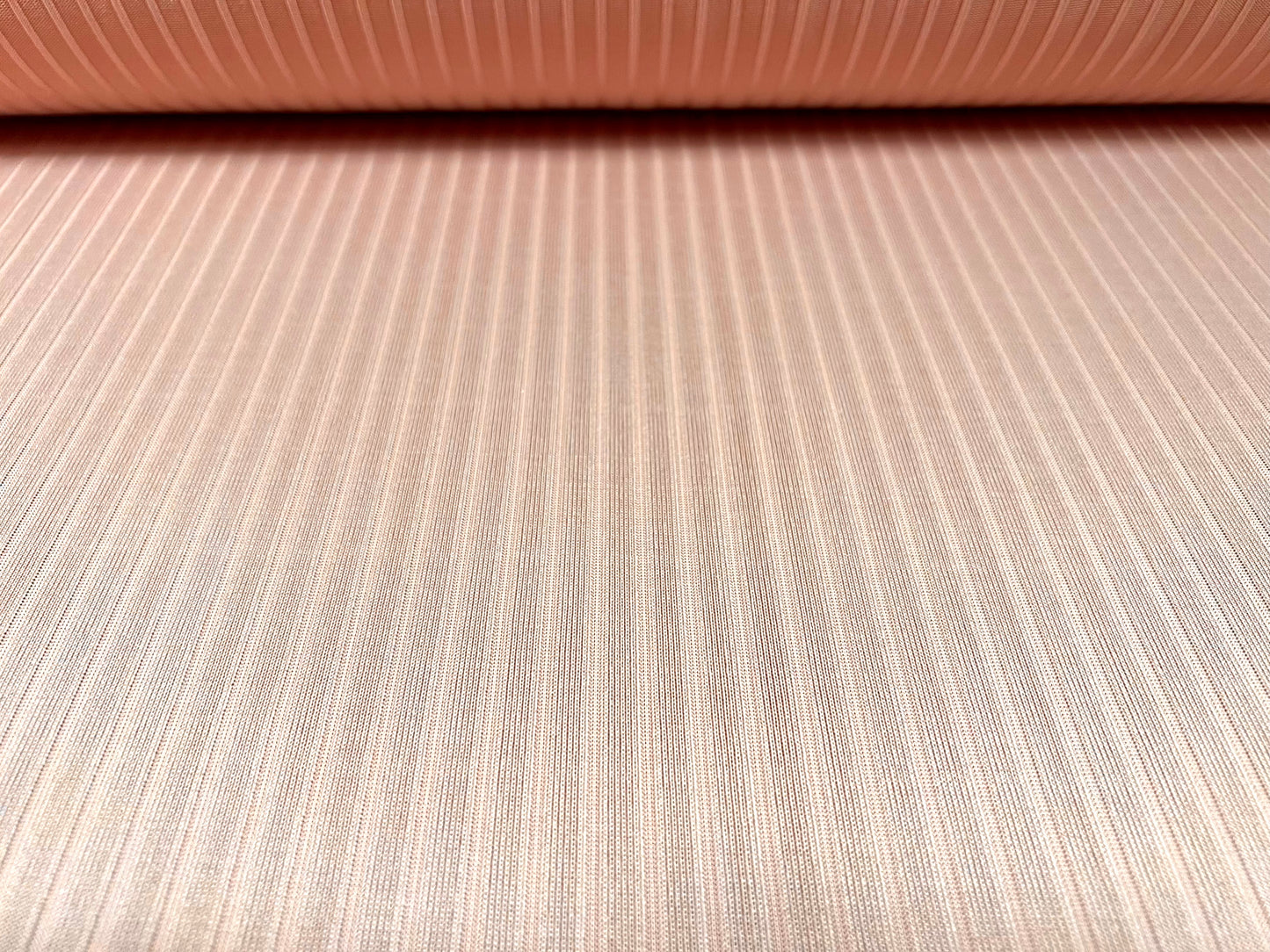 Stretch spandex rib jersey fabric, per metre - plain - pale pink