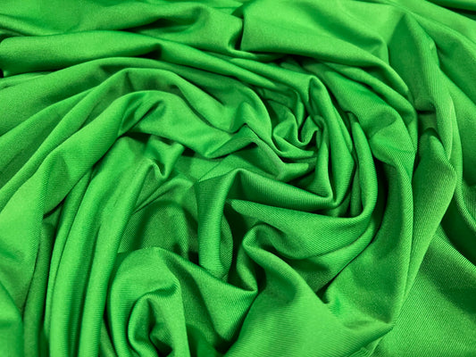 Stretch spandex single Jersey fabric, per metre - plain - Kermit green