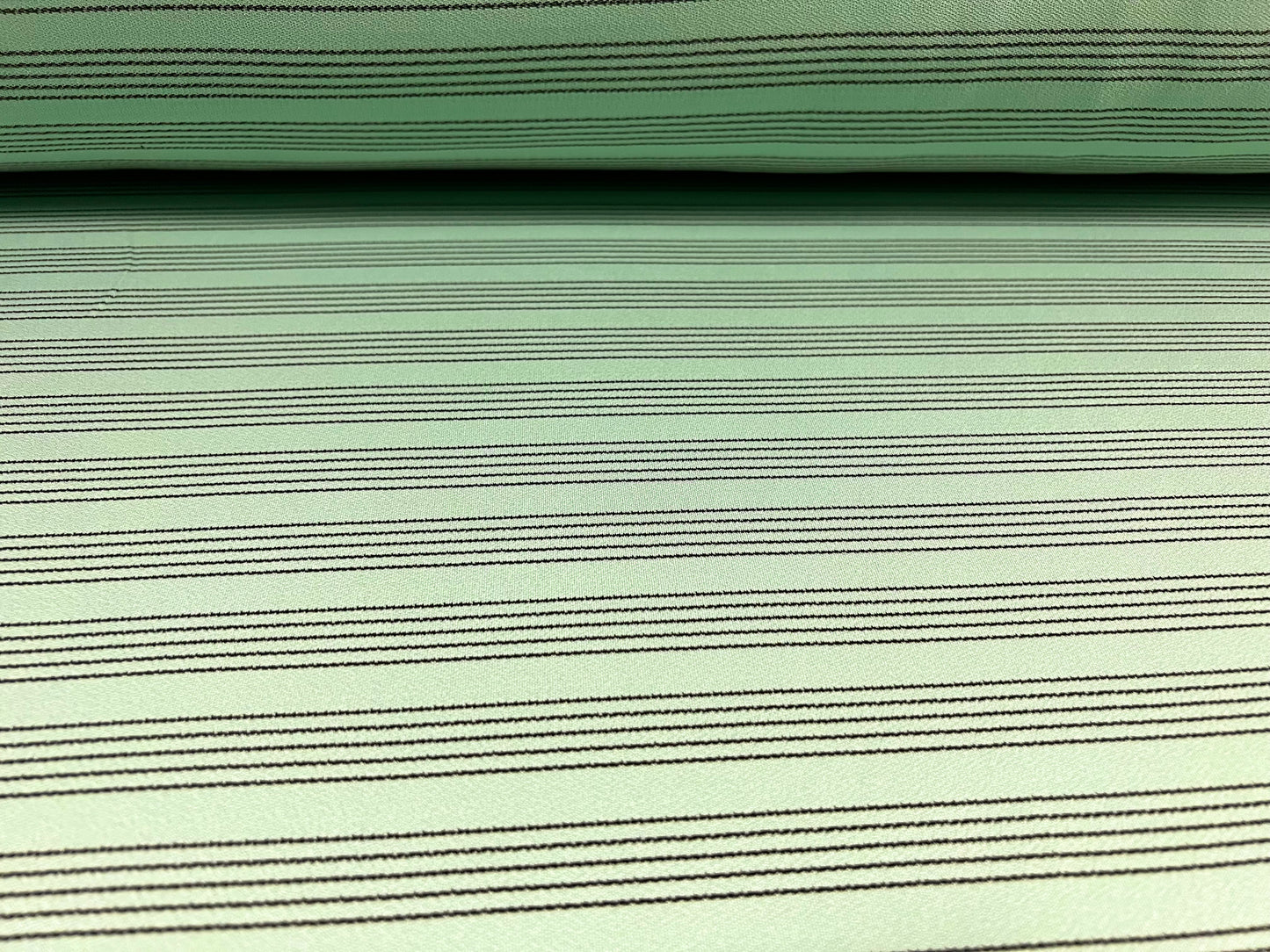 Spandex crepe stretch single jersey fabric, per metre - pinstripes - mint green