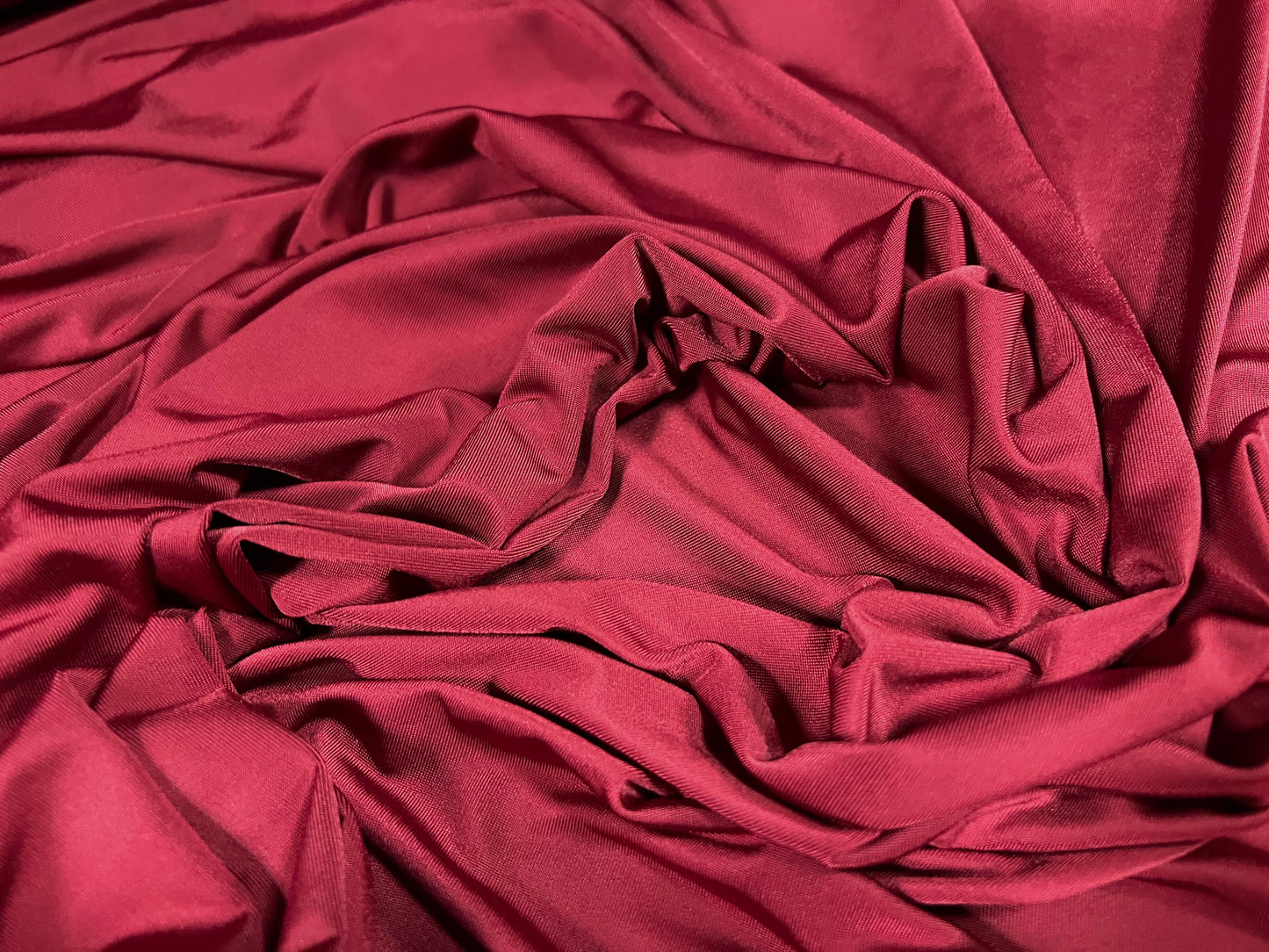 Soft touch stretch spandex single jersey fabric, per metre - plain - wine