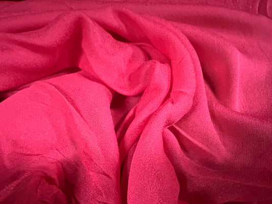 Lightweight stretch voile woven dress fabric, per metre - plain - cerise pink