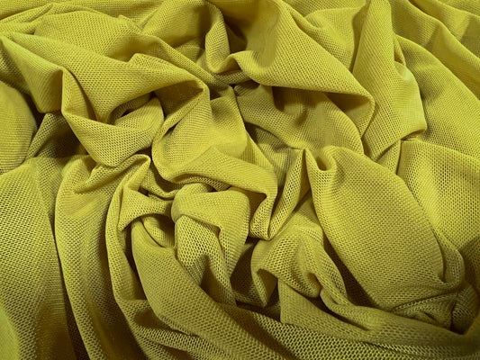 Power mesh net stretch spandex fabric, per metre - plain - chartreuse