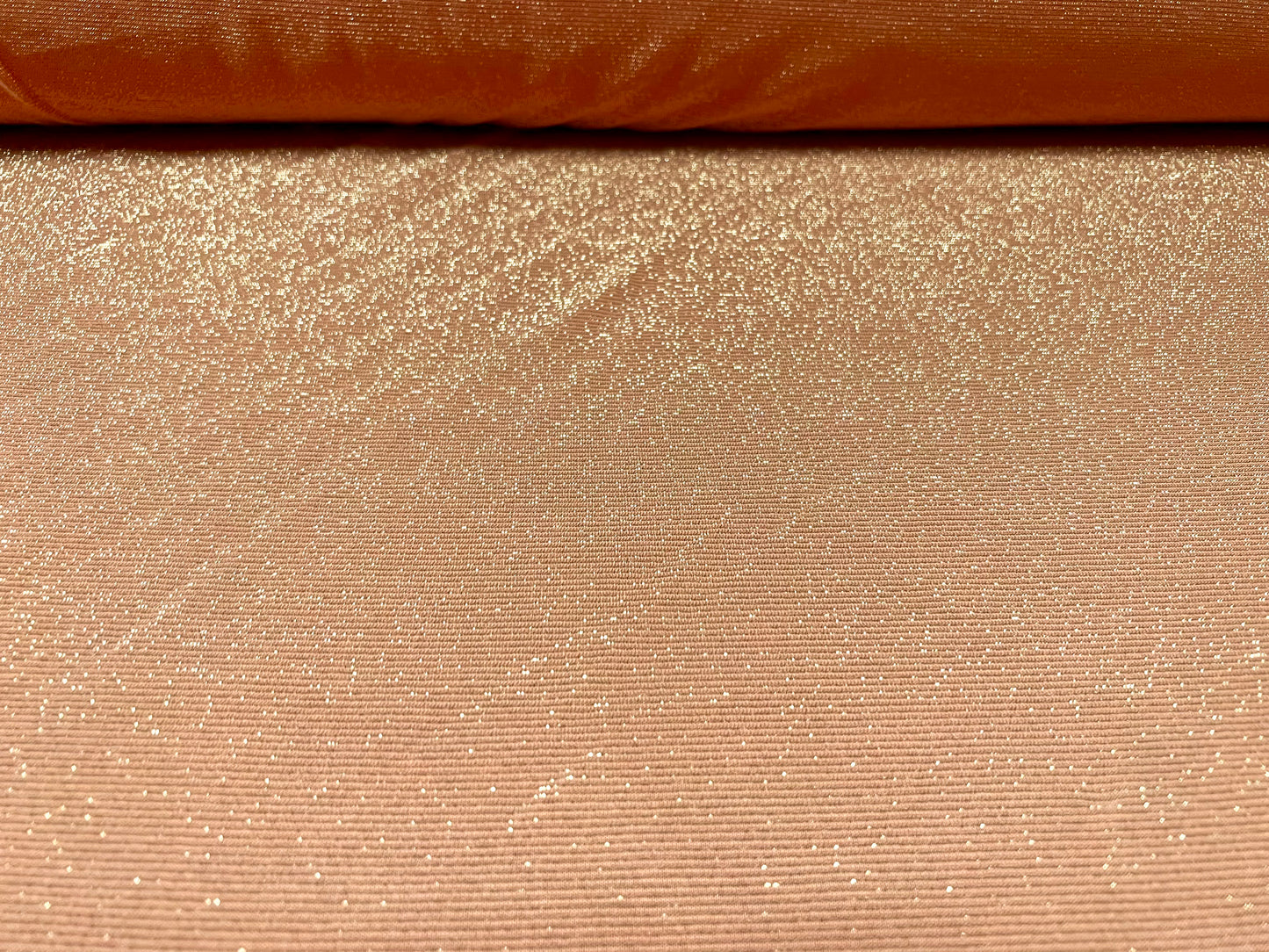 Metallic lightweight single fabric, per metre - salmon & gold