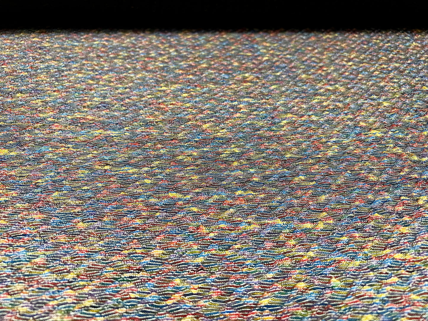 Double Jersey stretch spandex bouclé fabric, per metre - rainbow jacquard - multicolour