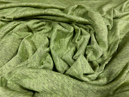 Viscose blend single jersey fabric, per metre - green melange