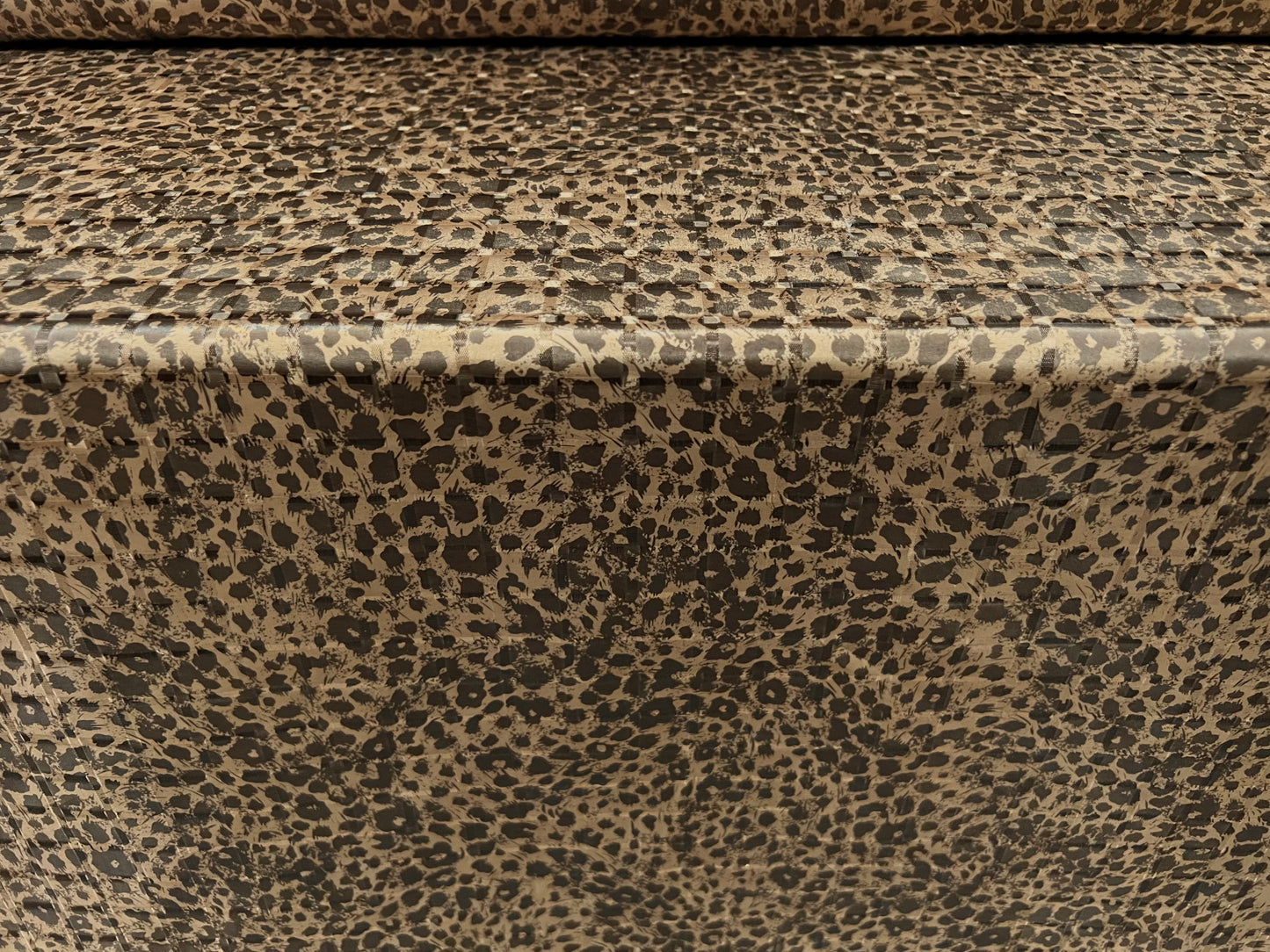 Satin jacquard woven dress fabric, per metre - zebra animal print - leopardskin flower fusion print - desert khaki