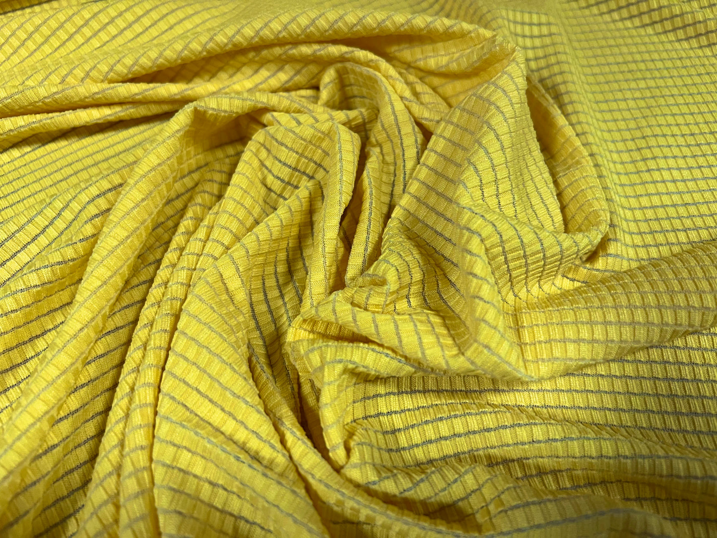 Stretch single jersey fashion fabric, per metre - geometric burnout - yellow