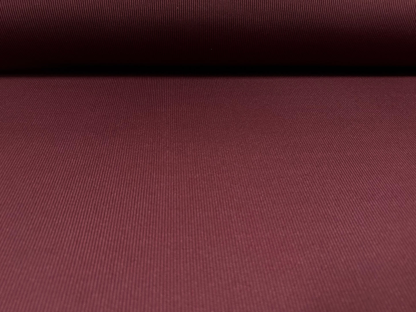 Fine ribbed spandex stretch jersey fabric, per metre - plain - burgundy