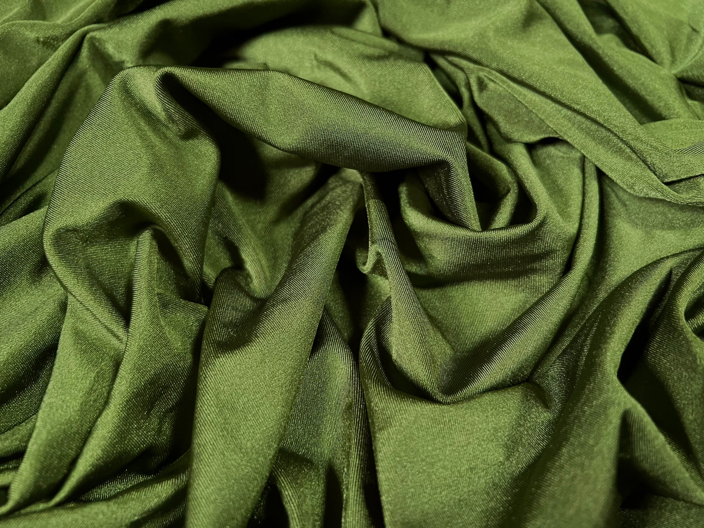 Swimwear stretch spandex jersey fabric, per metre - plain - moss green