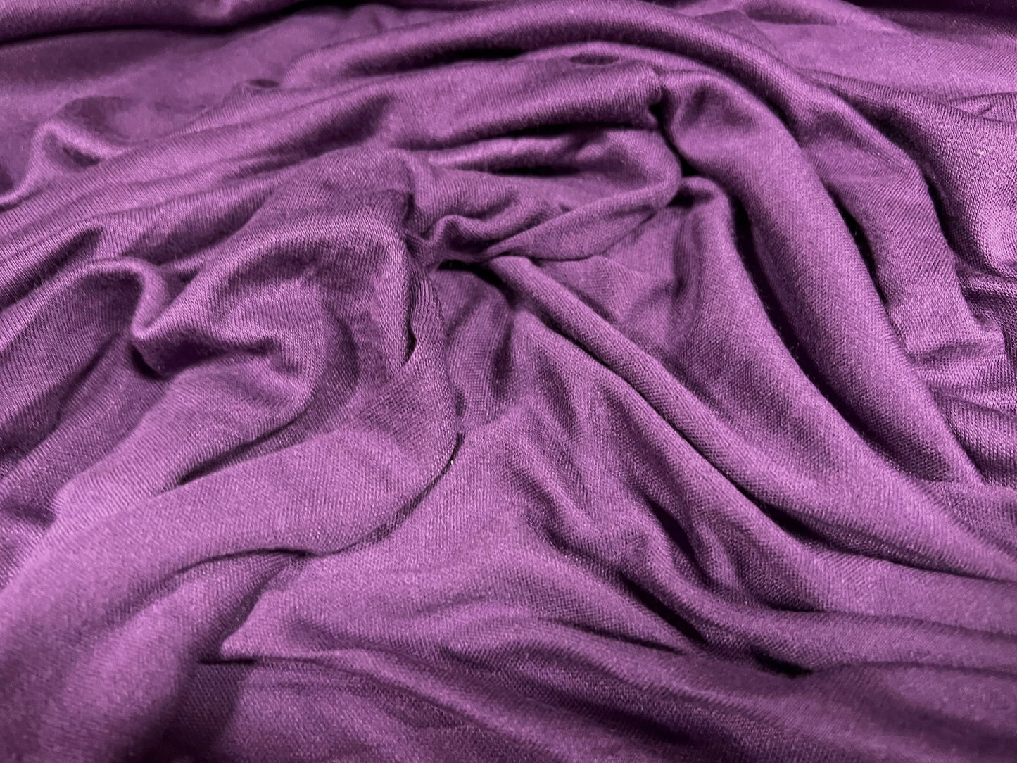 Cotton interlock soft jersey fabric, per metre - plain - purple