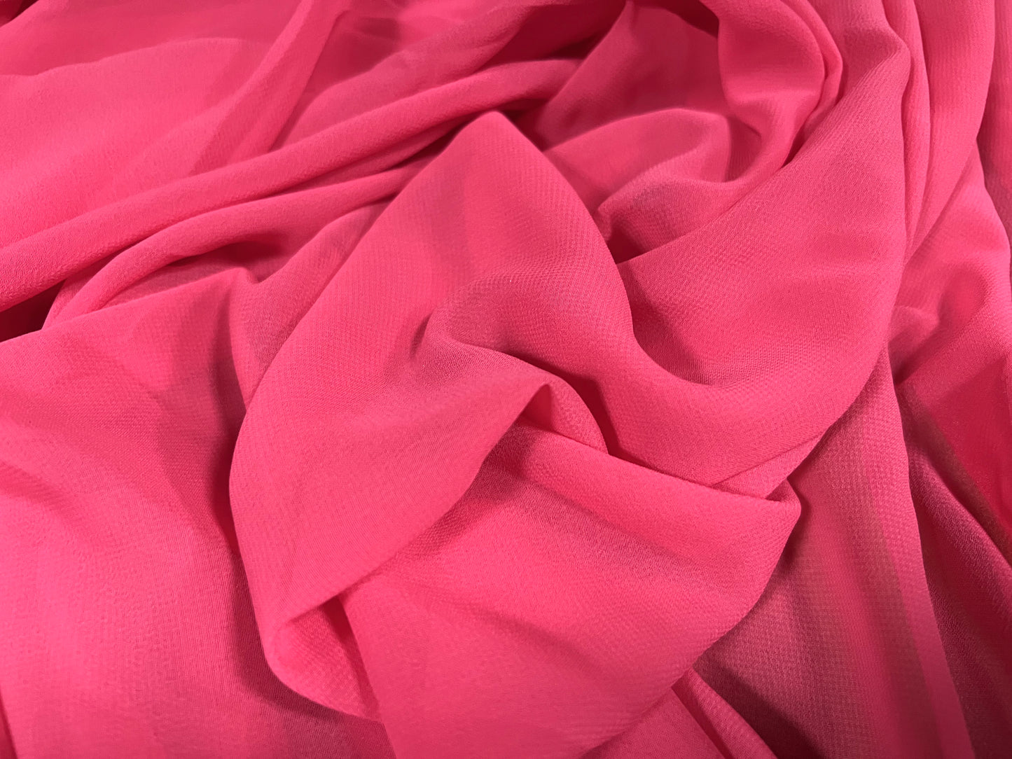 Chiffon woven dress fabric, per metre - plain - fuchsia pink