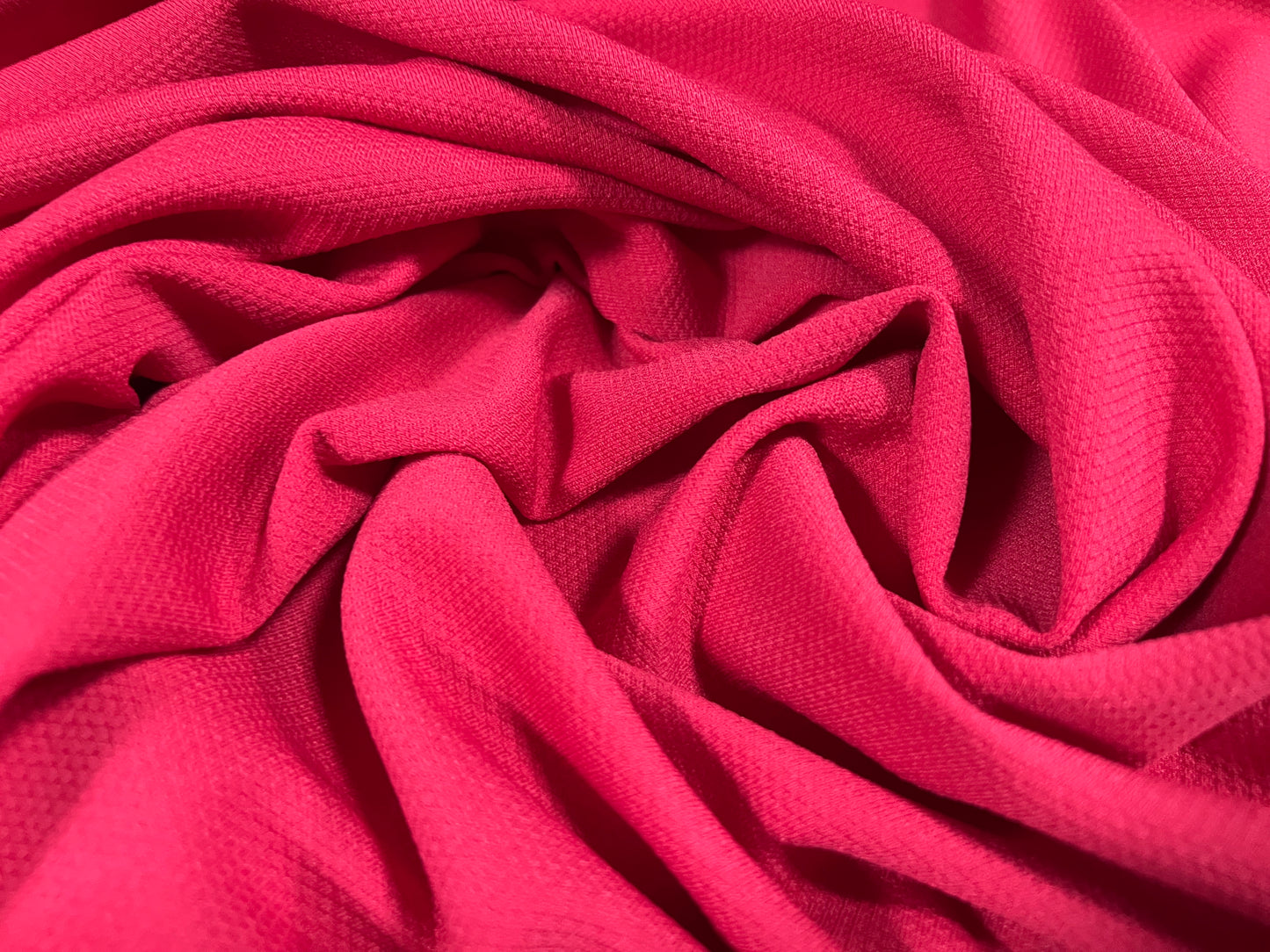 Double jersey knit spandex dress fabric, per metre - micro jacquard - fuchsia pink