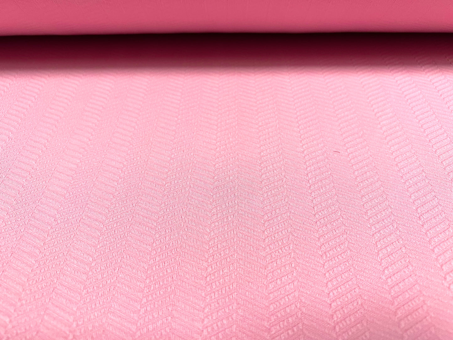 Stretch spandex Double Jersey fabric, per metre - herringbone jacquard - pink