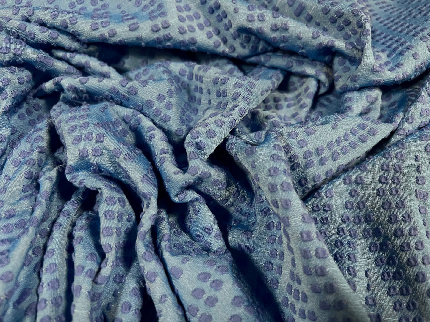 Stretch Spandex Jersey fabric, per metre - diamond jacquard - cornflower blue