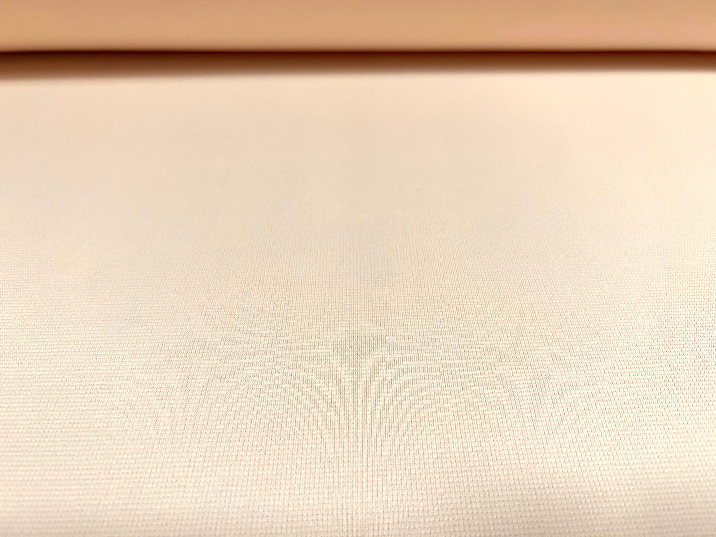 Fine Ottoman Rib Stretch Spandex Double Jersey Fabric , Per Metre - Plain - peach cream