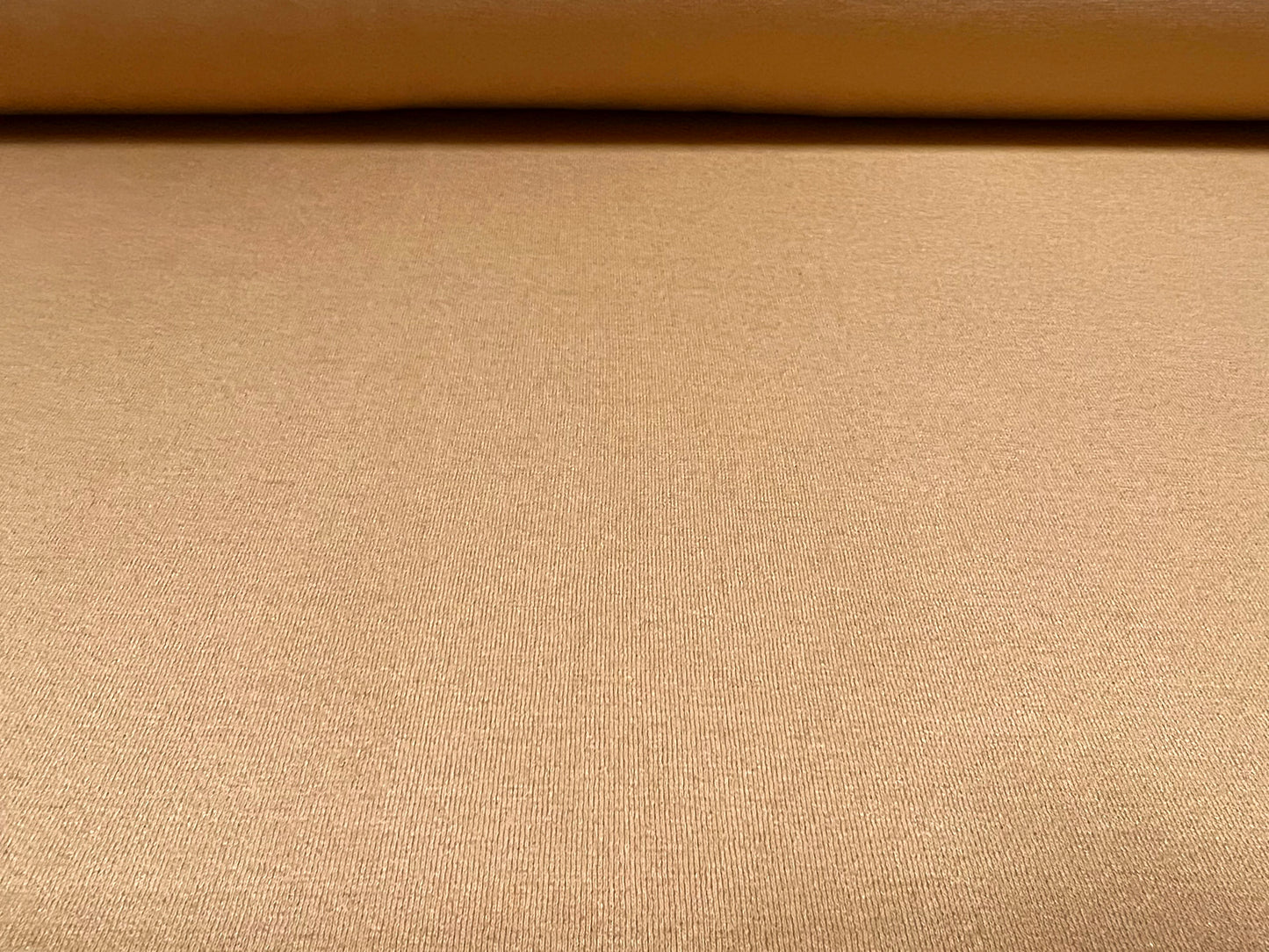 Morgan crepe double jersey stretch spandex fabric, per metre - plain - golden brown