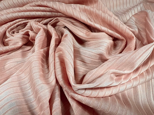 Stretch spandex rib jersey fabric, per metre - plain - pale pink