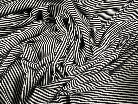 Viscose spandex stretch single jersey fabric, per metre - black & light grey