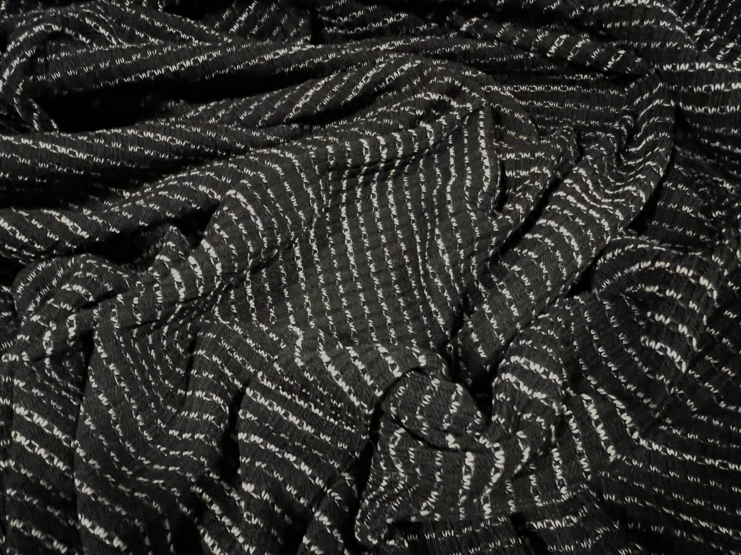 Knitwear jersey fabric, per metre - slub - black & grey