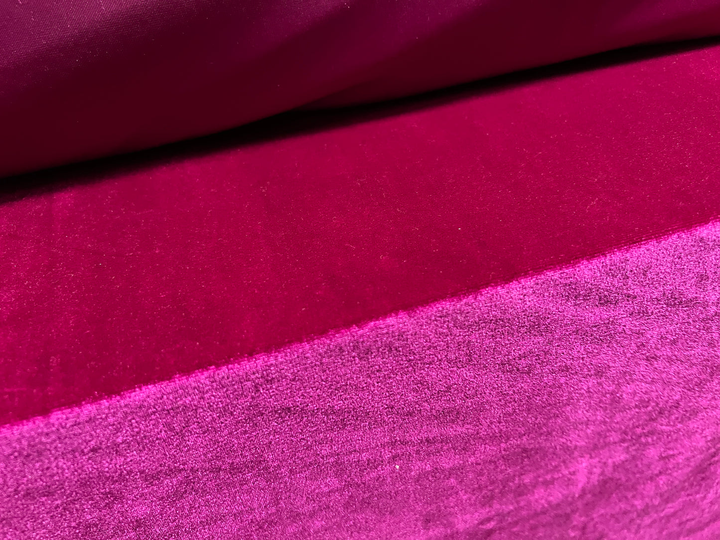 Spandex velvet stretch dress fabric, per metre - plain - magenta