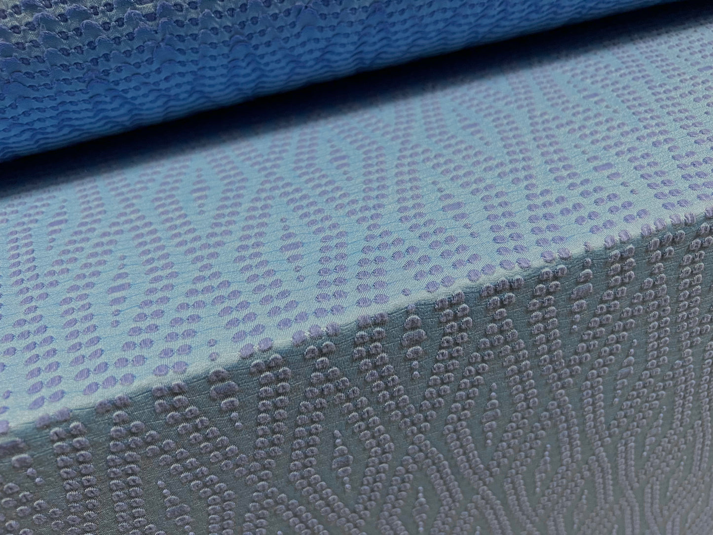 Stretch Spandex Jersey fabric, per metre - diamond jacquard - cornflower blue