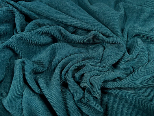 Powder Stretch Spandex Rib Jersey Fabric , Per Metre - Plain - teal