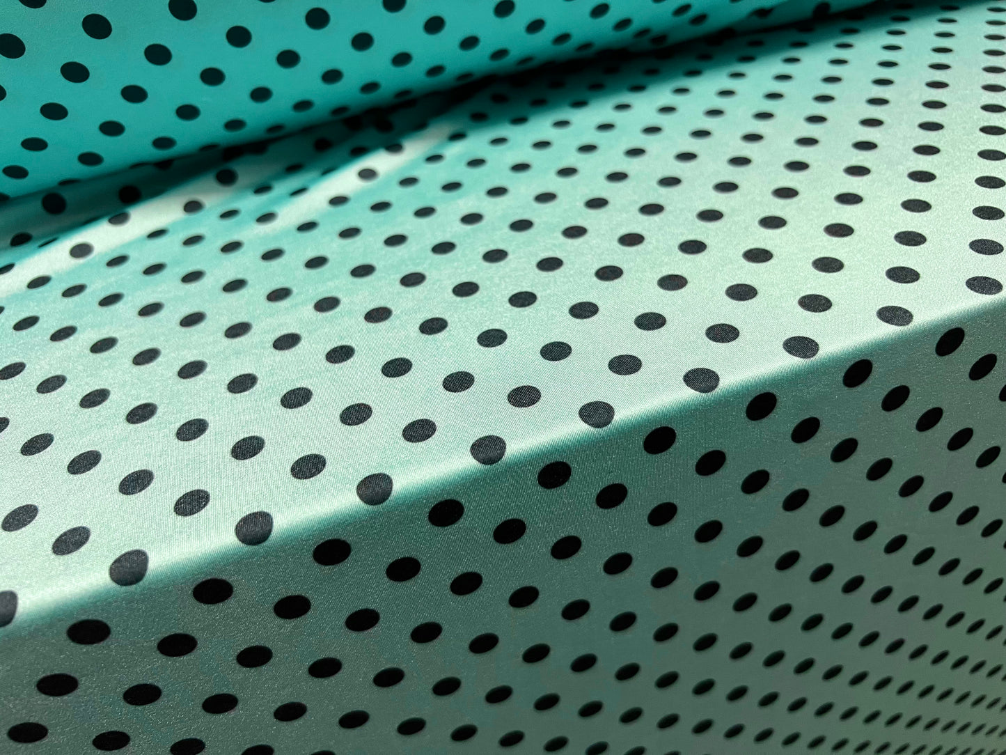 Swimwear stretch spandex jersey fabric, per metre - polka dot print - turquoise