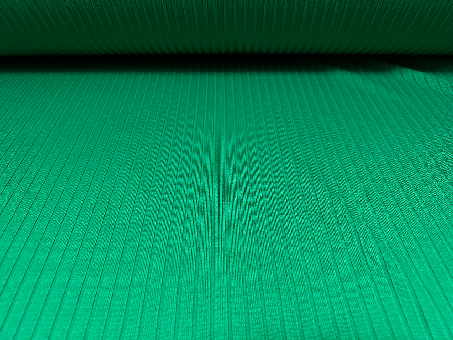 Stretch spandex rib jersey bodycon fabric, per metre - plain - emerald green