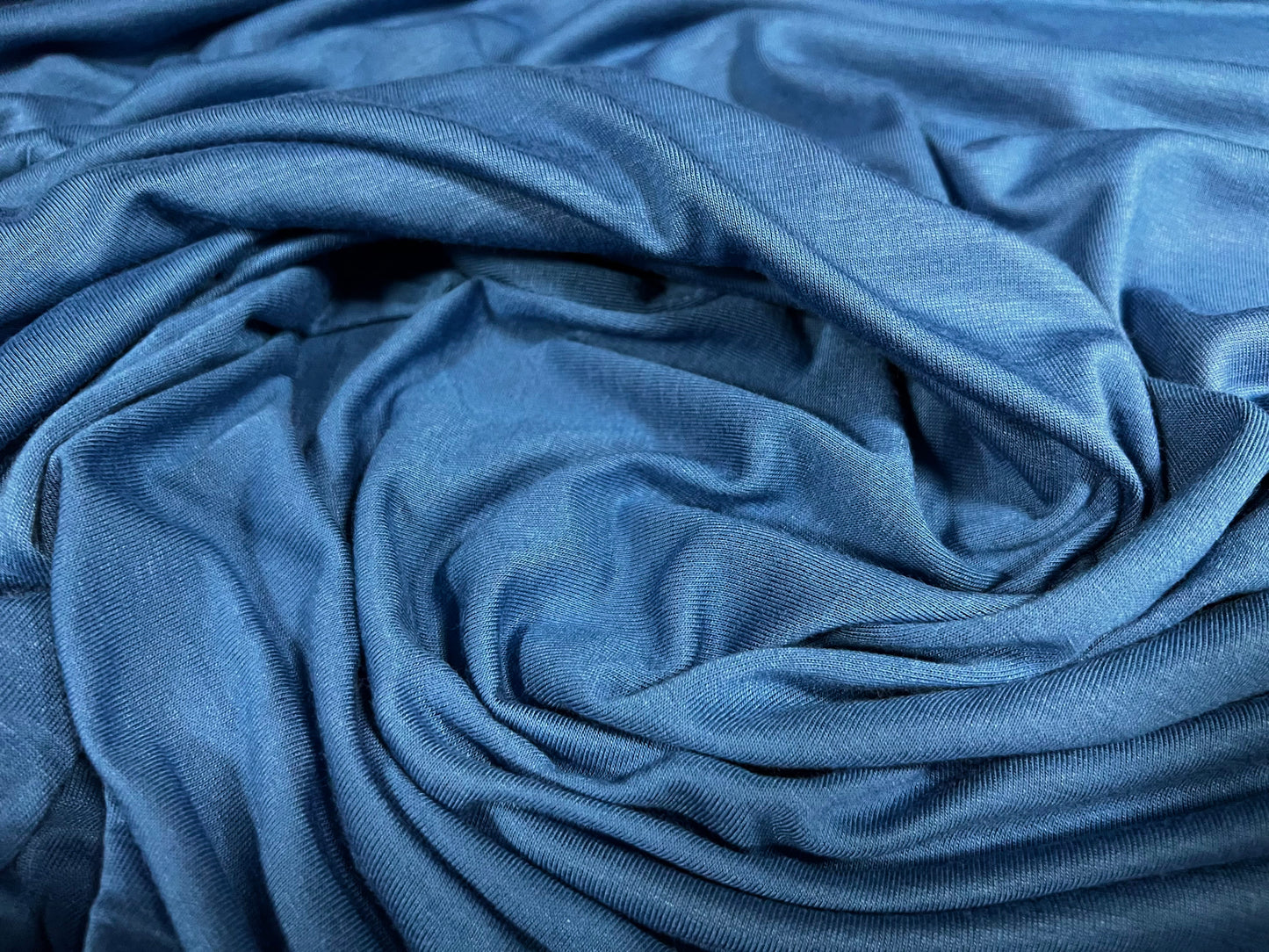 Viscose spandex stretch single jersey fabric, per metre - plain - royal blue