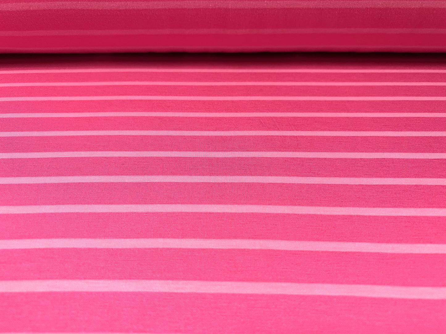 Viscose spandex stretch single jersey fabric, per metre - stripe - cerise & baby pink