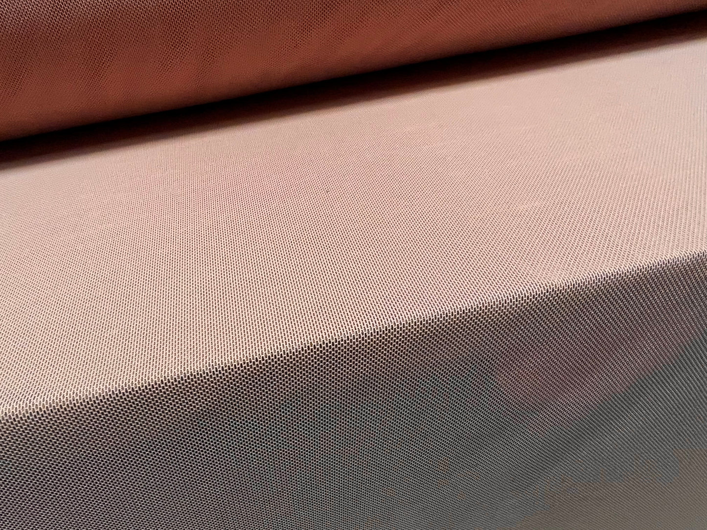 Power mesh net stretch spandex fabric, per metre - plain - dusty rose pink