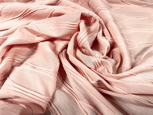 Stretch spandex Double Jersey fabric, per metre - jacquard - pink