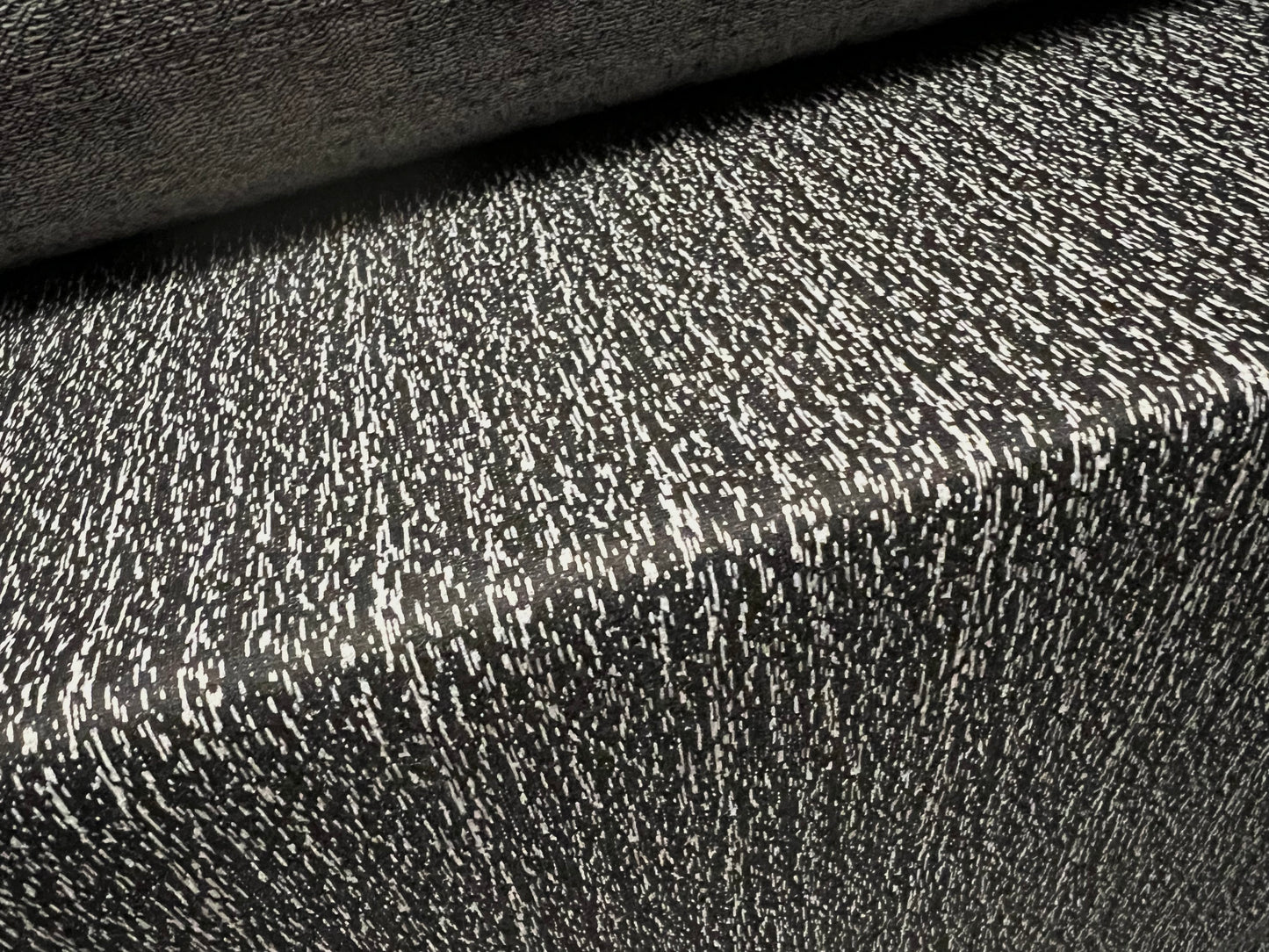 Knitwear jersey fabric, per metre - tree bark jacquard - black & grey