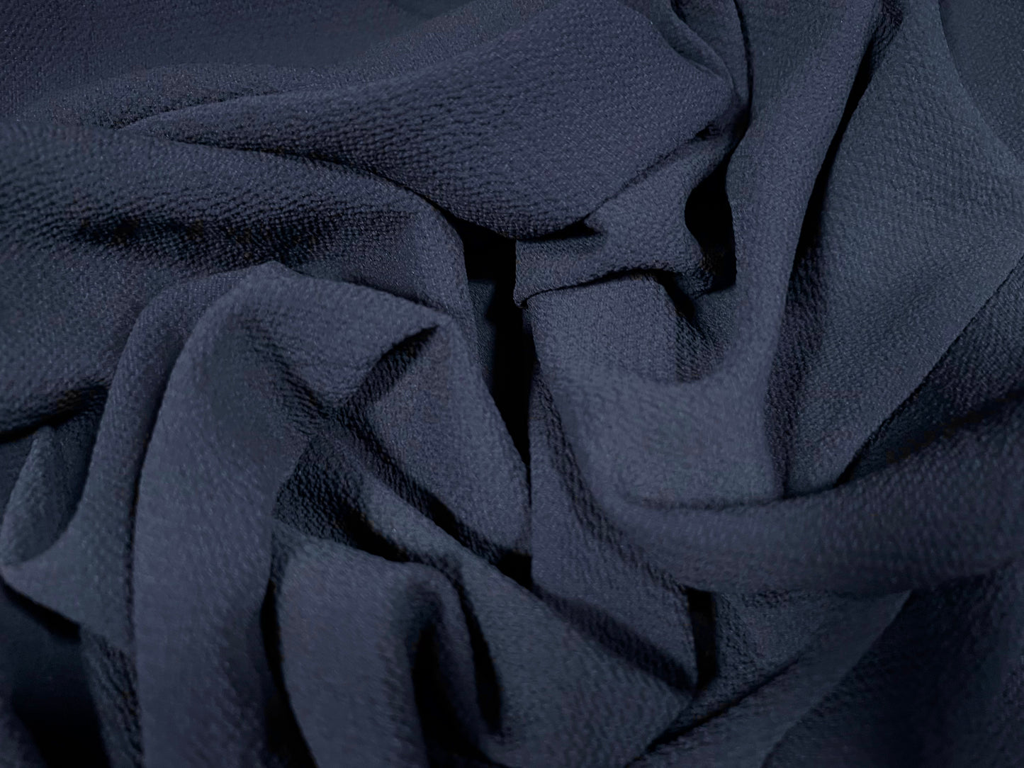 Bubble crepe woven dress fabric with comfort stretch - plain - french navy blue