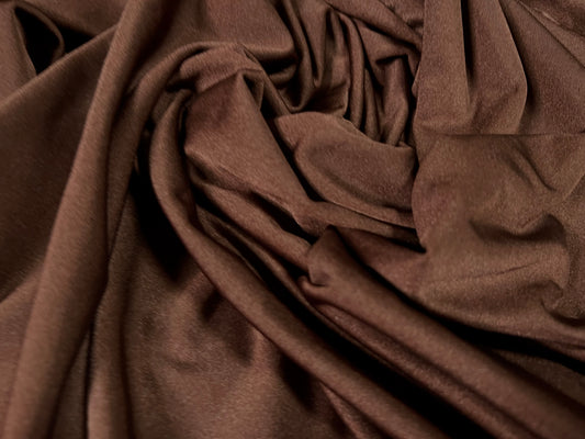 Swimwear stretch spandex jersey fabric, per metre - plain - chocolate brown