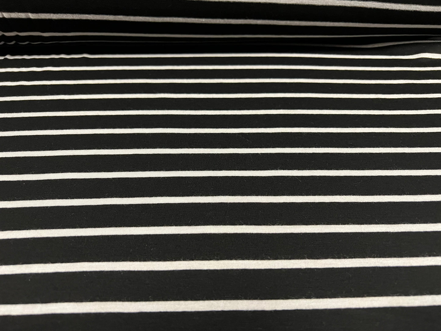 Viscose blend single jersey fabric, per metre - stripe - black & white