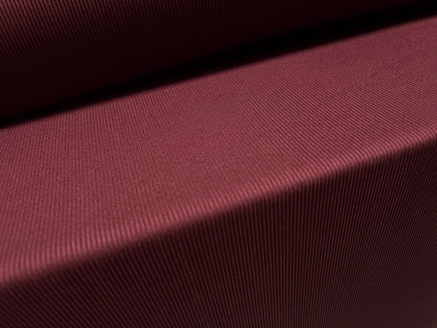 Fine ribbed spandex stretch jersey fabric, per metre - plain - burgundy