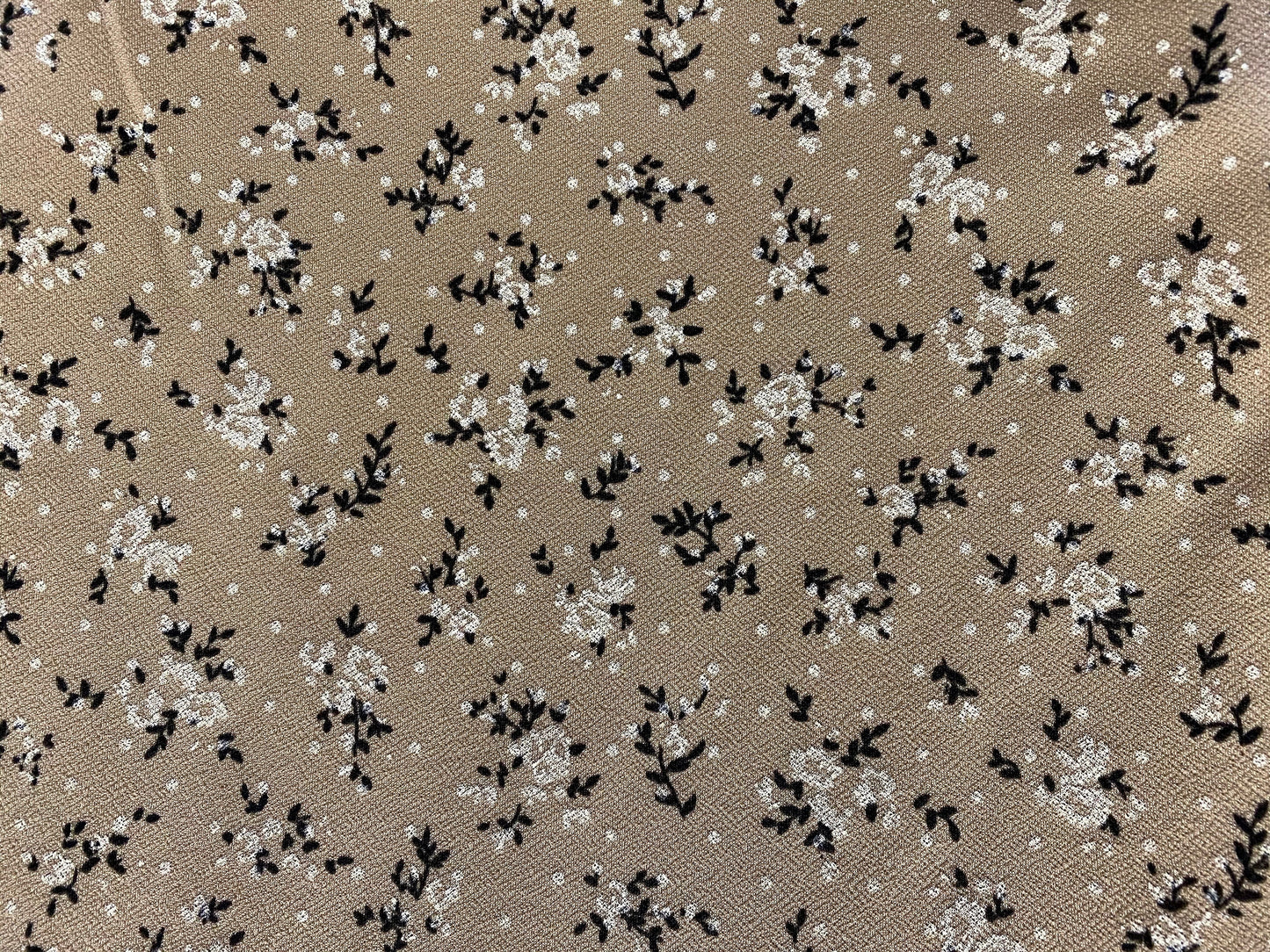 Ditsy print scuba crepe fabric stretch spandex jersey, per metre - Stone floral