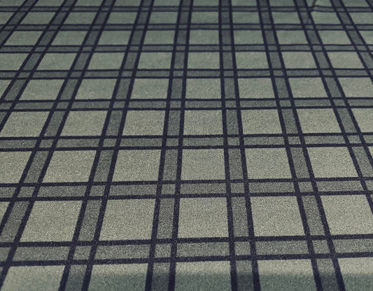 Scuba jersey fabric spandex stretch, per metre - check print - olive