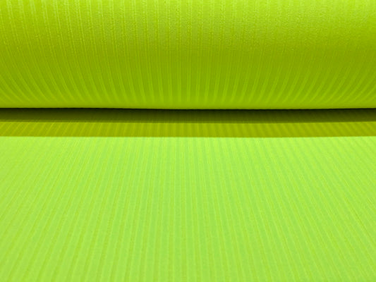 Stretch spandex rib jersey fabric, per metre - neon lime