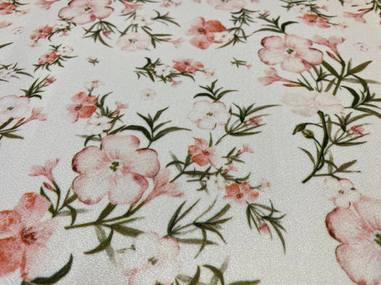 Valentino crepe spandex jersey fabric - similar to scuba - per metre, pink floral print