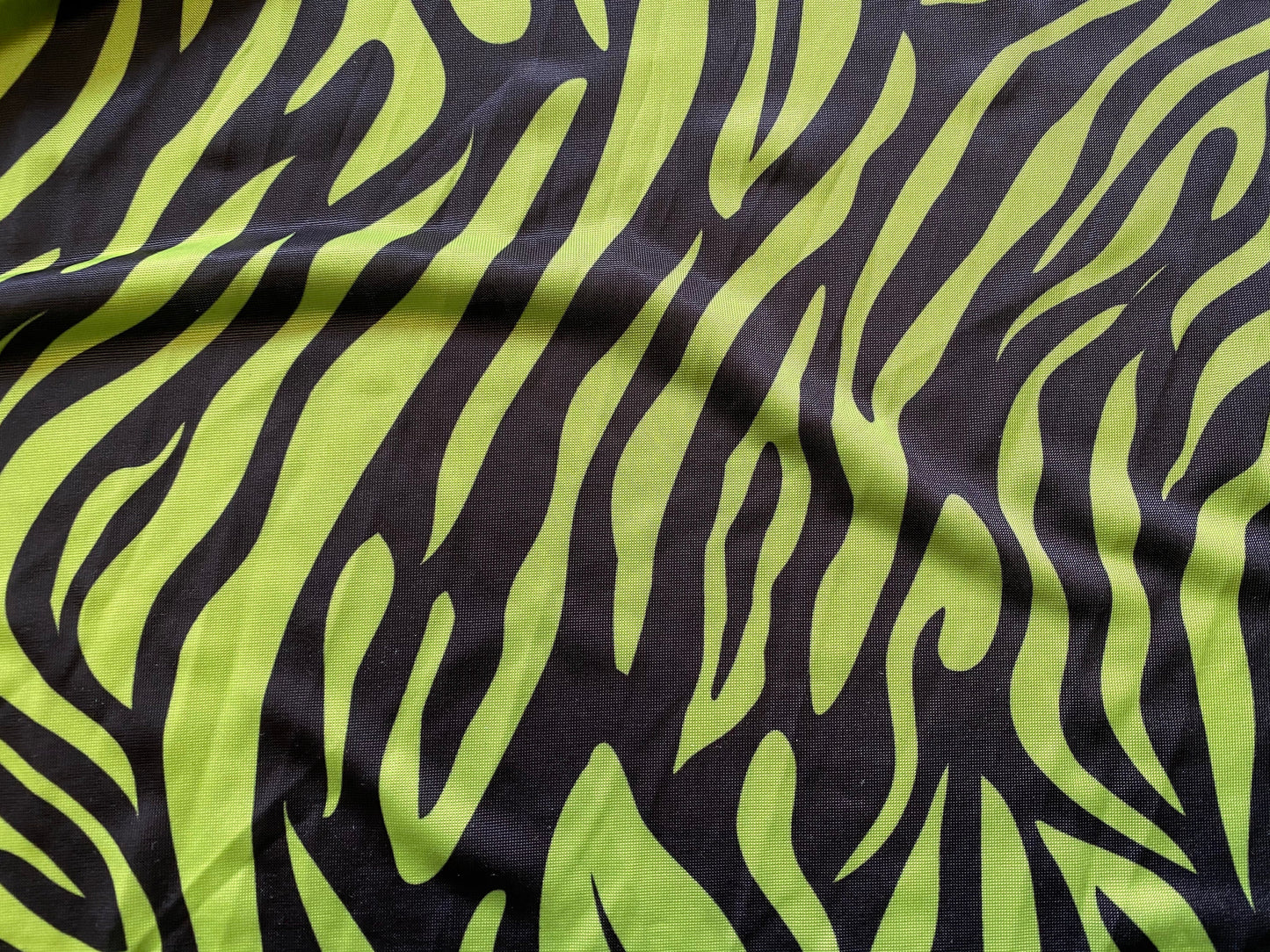 Zebra print soft touch spandex jersey fabric, per metre - acid yellow & black