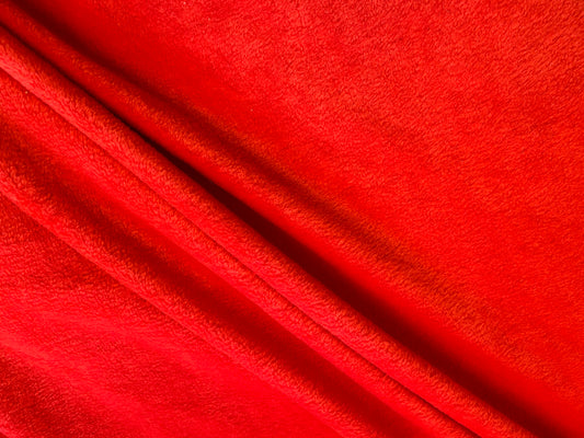 Lamb skin Polar fleece fabric, per metre - cherry tomato red