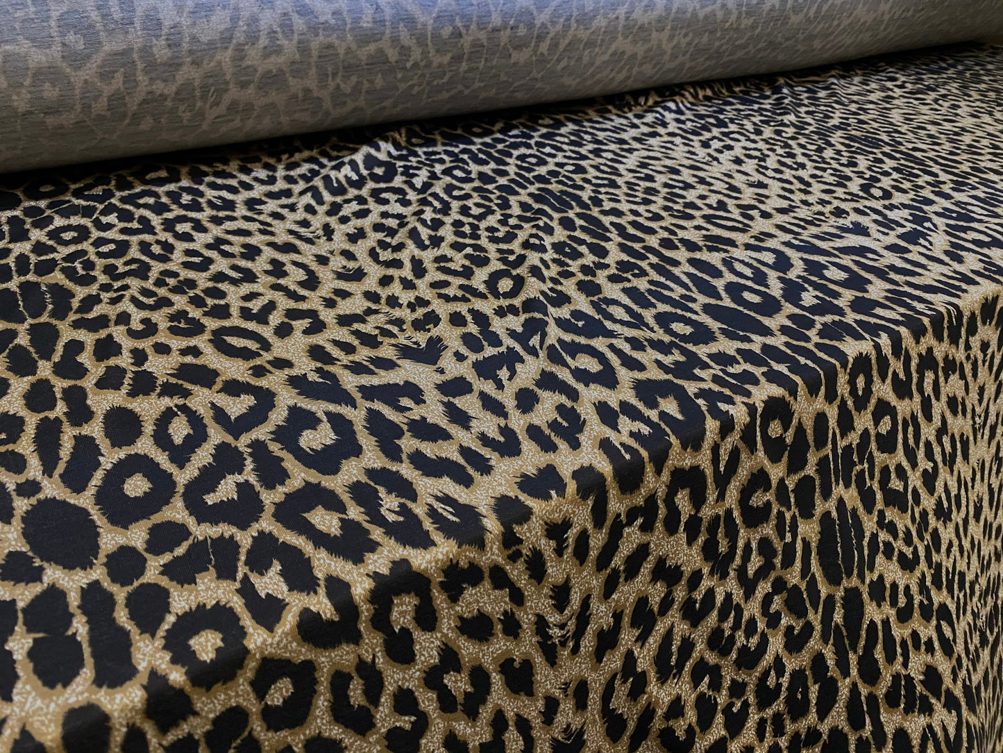 Viscose spandex stretch jersey fabric, per metre - cheetah print